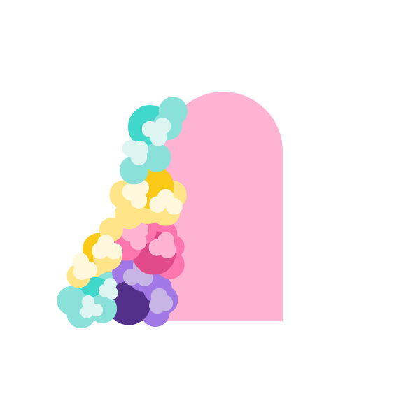 One Wooden Arch & Balloon Garland